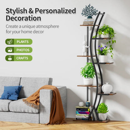 63-inch Tall Modern 6-Shelf Indoor Plant Stand Shelving Unit - Tampa Home & Garden Store
