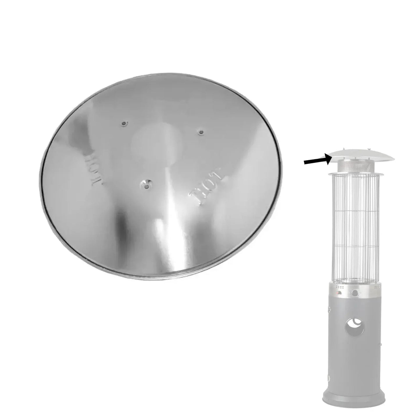 Spiral Heater One-Piece Reflector stainless steel replacement part for Fire Sense heater on Tampa Home & Garden Store