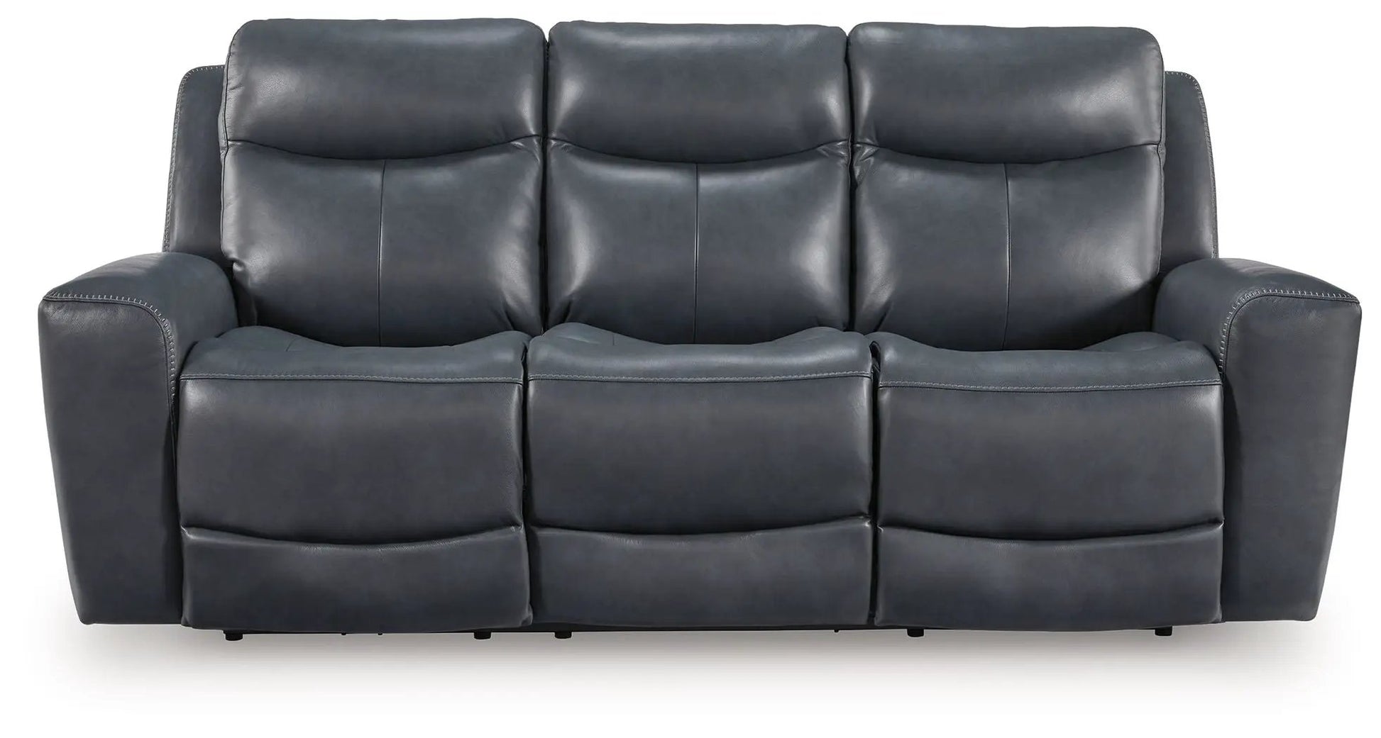 Bexhurst reclining sofa with adjustable headrest in dark gray leather by Unique Piece Furniture on Tampa Home & Garden Store