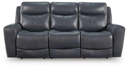 Bexhurst reclining sofa with adjustable headrest in dark gray leather by Unique Piece Furniture on Tampa Home & Garden Store