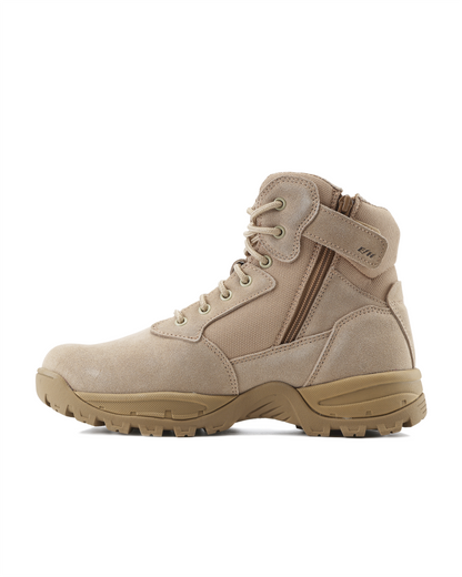 Kiwi Rugged Sand Suede Mid-Cut 6" Composite Toe Zipped Water Resistant Tactical Boots [R68000]