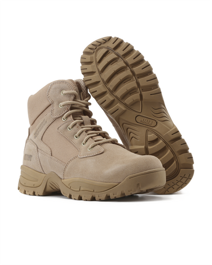 Kiwi Rugged Sand Suede Mid-Cut 6" Composite Toe Zipped Water Resistant Tactical Boots [R68000]