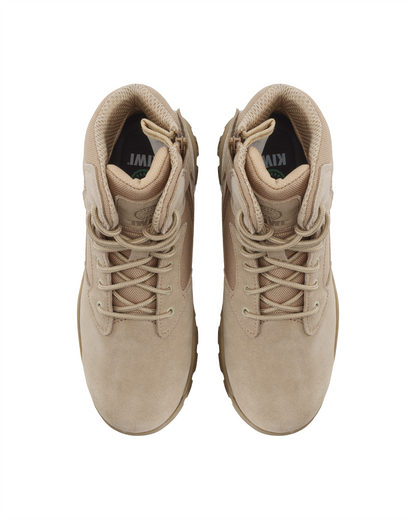 Kiwi Rugged Sand Suede Mid-Cut 6" Composite Toe Zipped Water Resistant Tactical Boots [R68000]