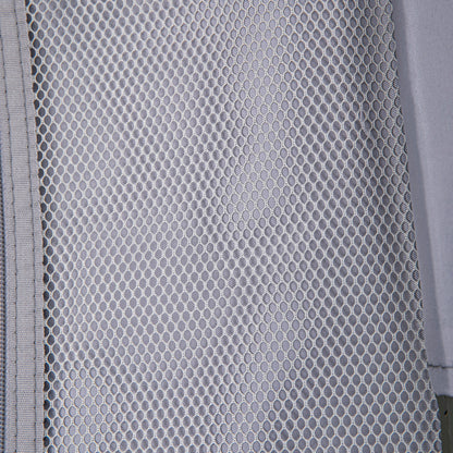 Hard case luggage interior gray mesh fabric close-up with hexagonal pattern on Tampa Home & Garden Store