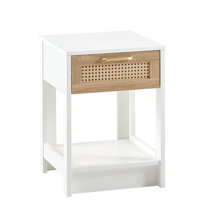 Rattan End Table With Drawer and Nightstand