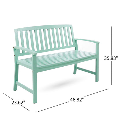 Farmhouse Loja Bench Indoor / Outdoor mint green wooden bench by HouseOfZazla on Tampa Home & Garden Store