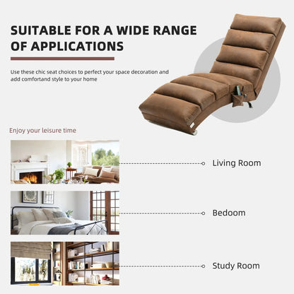 Massage chaise lounge with remote, brown upholstery, ergonomic electric lounger for indoor use on Tampa Home & Garden Store