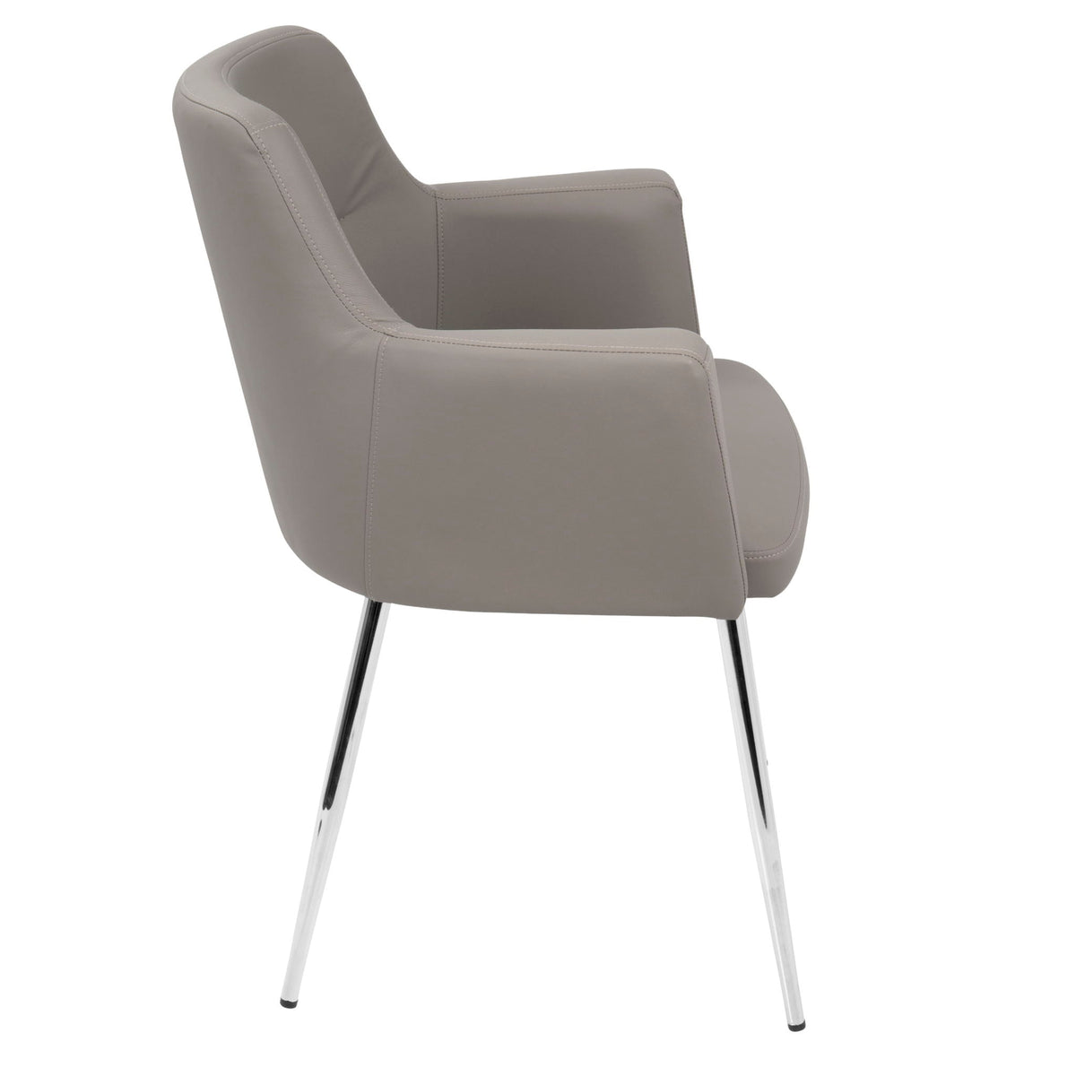 Contemporary dining chair set of 2 with padded gray upholstery and chrome legs on Tampa Home & Garden Store