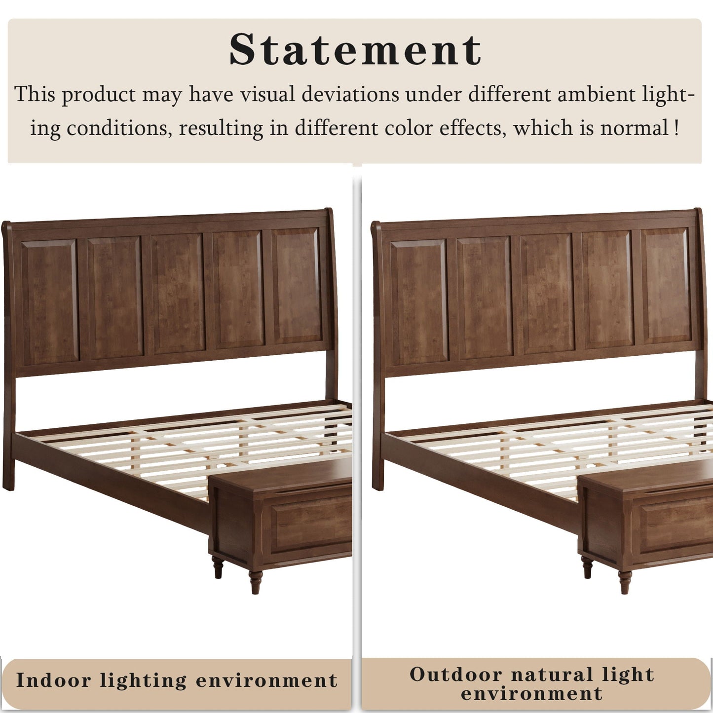 Modern Sleigh Bed with Tall Headboard and Bench