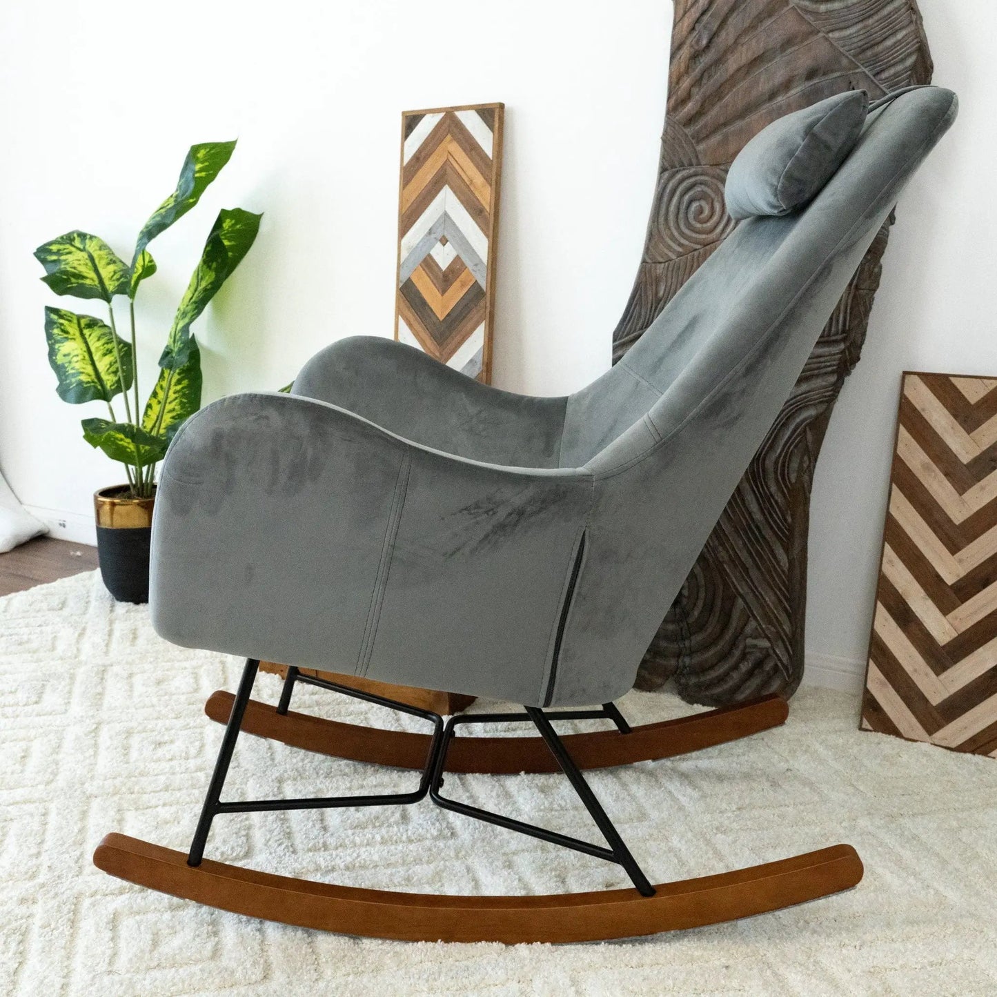 Chel Mid Century Modern Rocking Chair Lounge