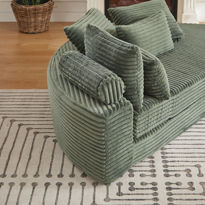 Semi Circular Corduroy Sofa Bed With Pillow