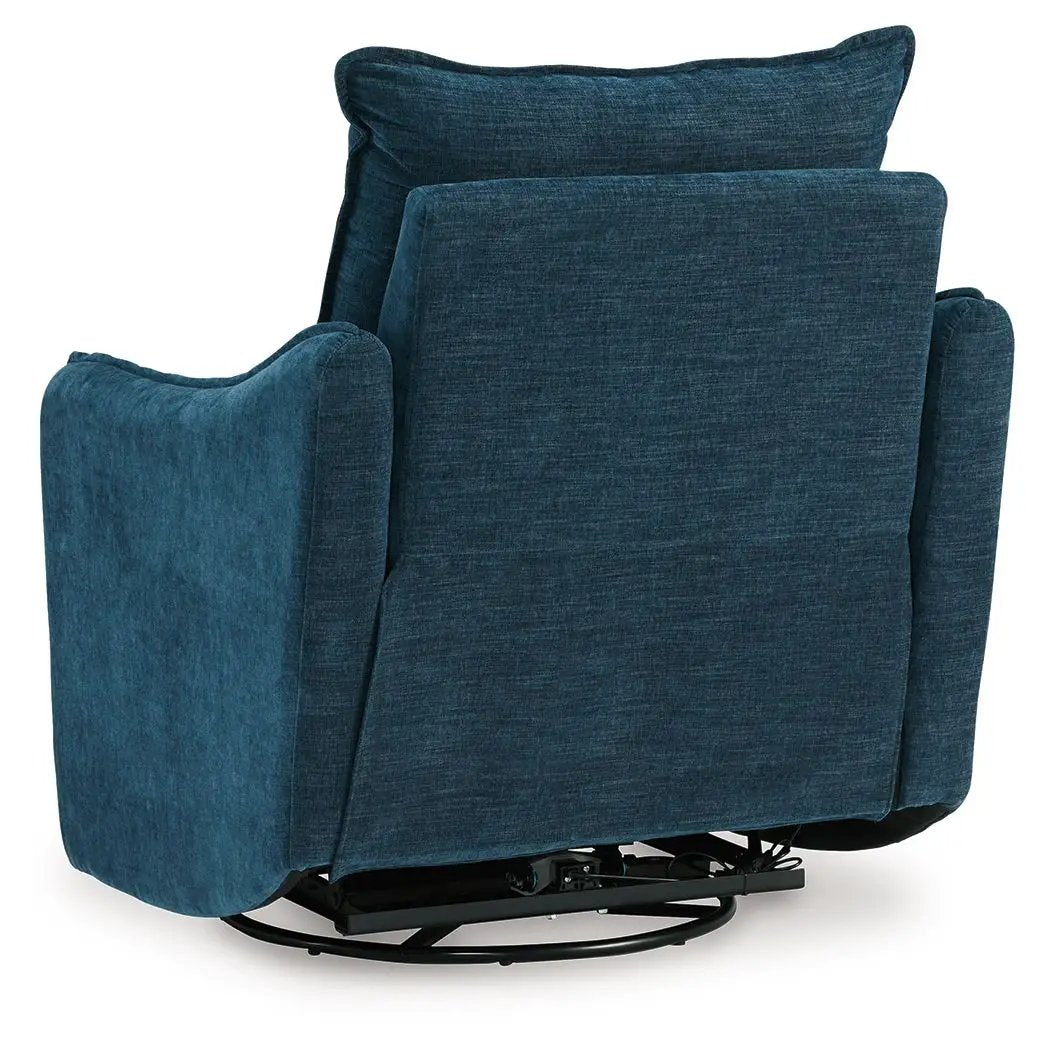 Mcburg Swivel Power Recliner by Unique Piece Furniture, teal swivel chair with cushioned back on Tampa Home & Garden Store