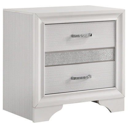 Corbin Glittering Bedroom Set 4-Piece by HouseOfZazla with textured drawers and chrome handles on Tampa Home & Garden Store