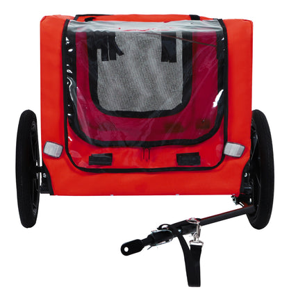 Pet Trailer by HouseOfZazla red fabric with mesh window for small to medium dogs on Tampa Home & Garden Store