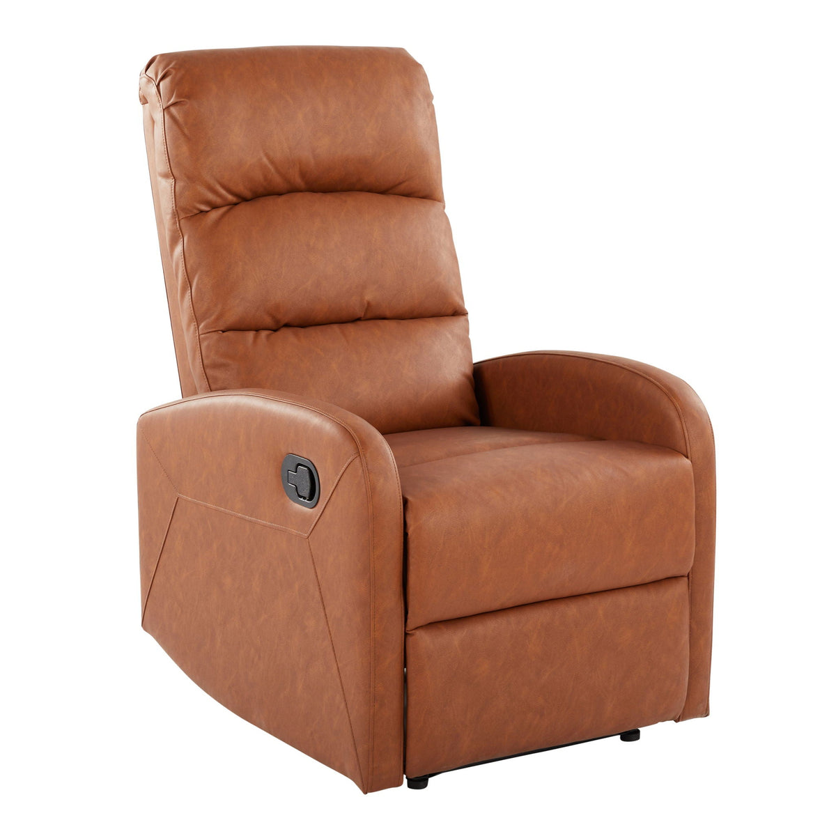 Dormi Contemporary Recliner Chair brown leather with padded back and armrests on Tampa Home & Garden Store