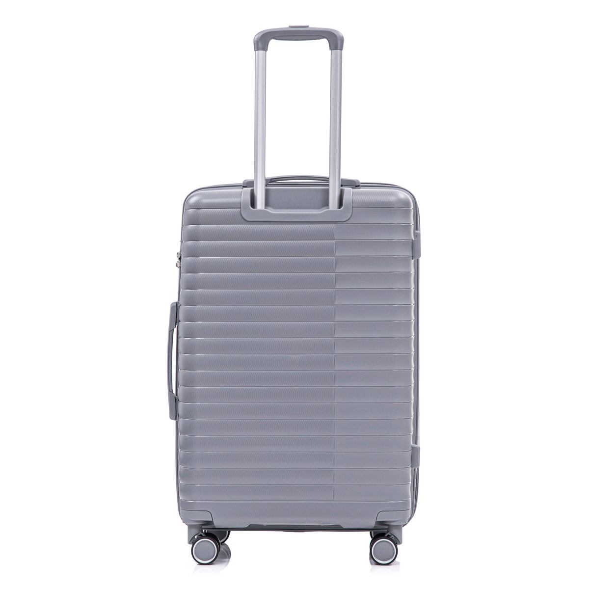 PP spinner luggage in light gray with telescoping handle and four smooth wheels on Tampa Home & Garden Store