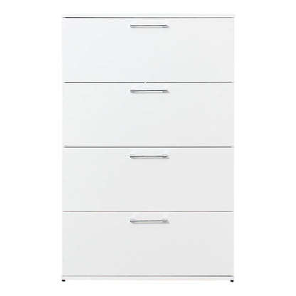 Glossy white 4-drawer accent chest by HouseOfZazla with chrome handles on Tampa Home & Garden Store