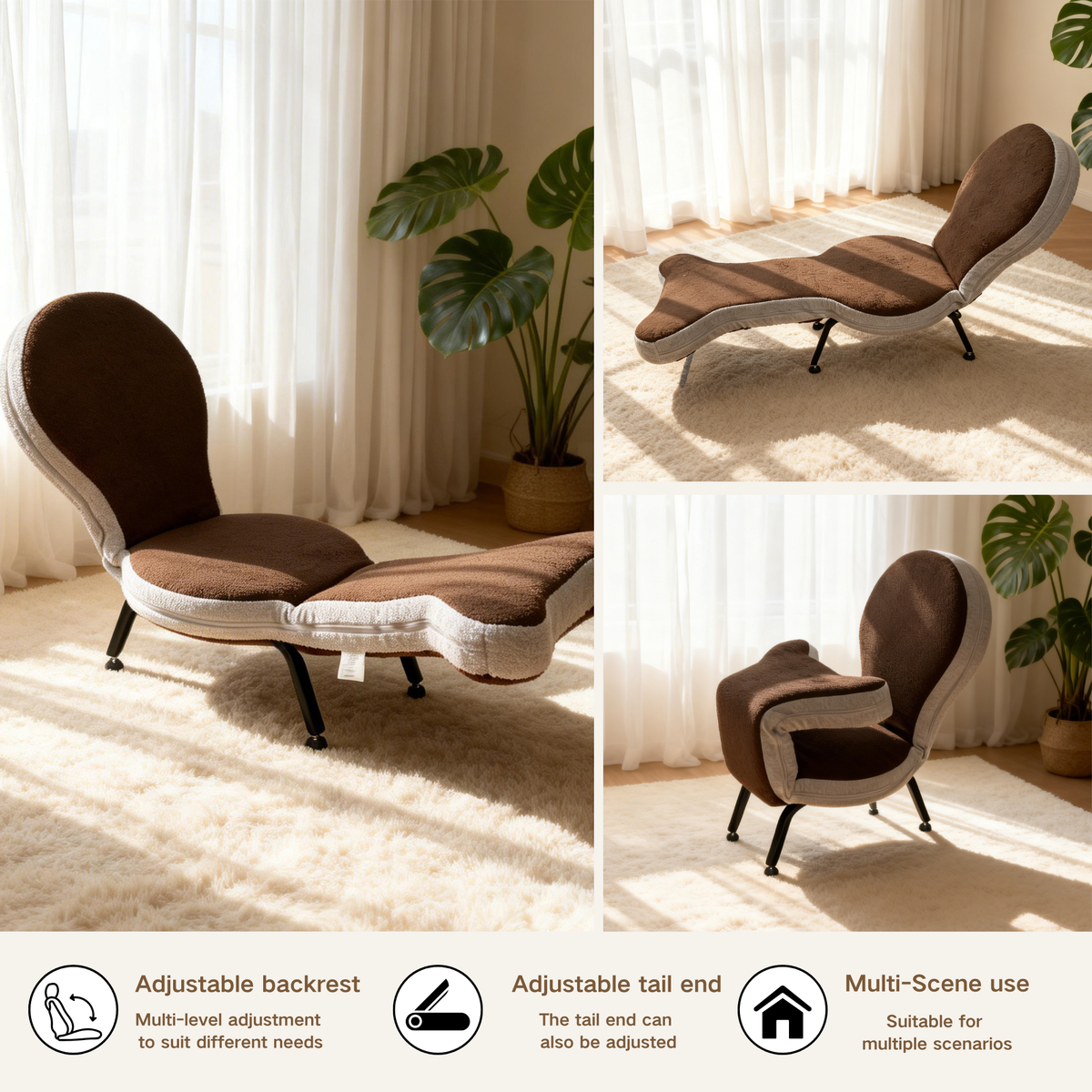 Cozy Foldable Lazy Sofa and Teddy Velvet Chair