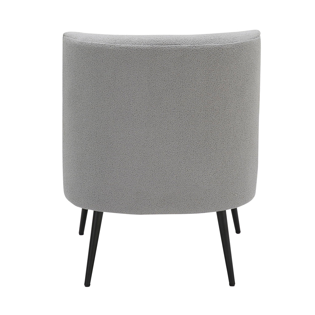 Fran Contemporary Slipper Chair padded gray fabric curved back black legs HouseOfZazla on Tampa Home & Garden Store