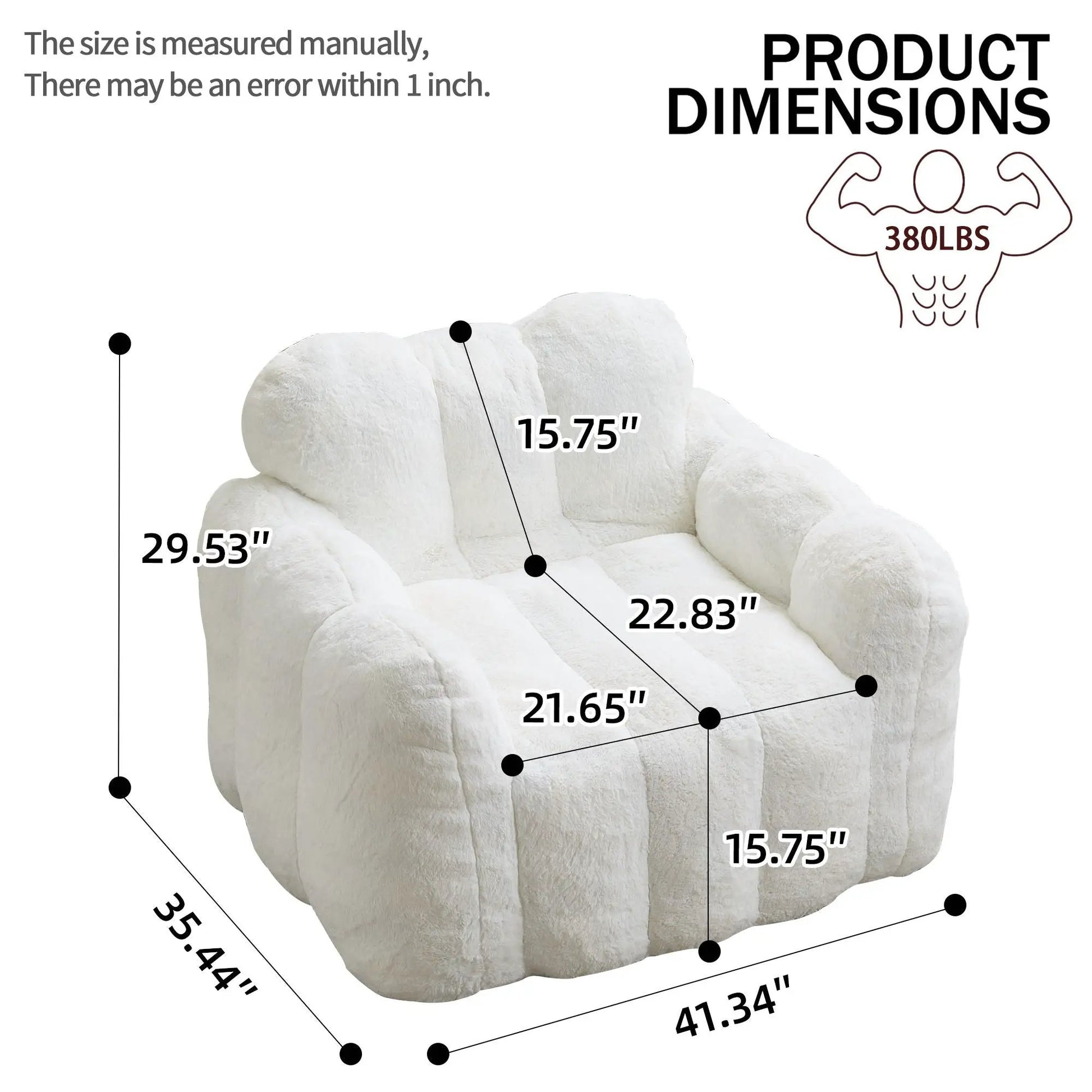 Lotus Style Compression Sofa Bean Bag white plush fabric by Unique Piece Furniture on Tampa Home & Garden Store