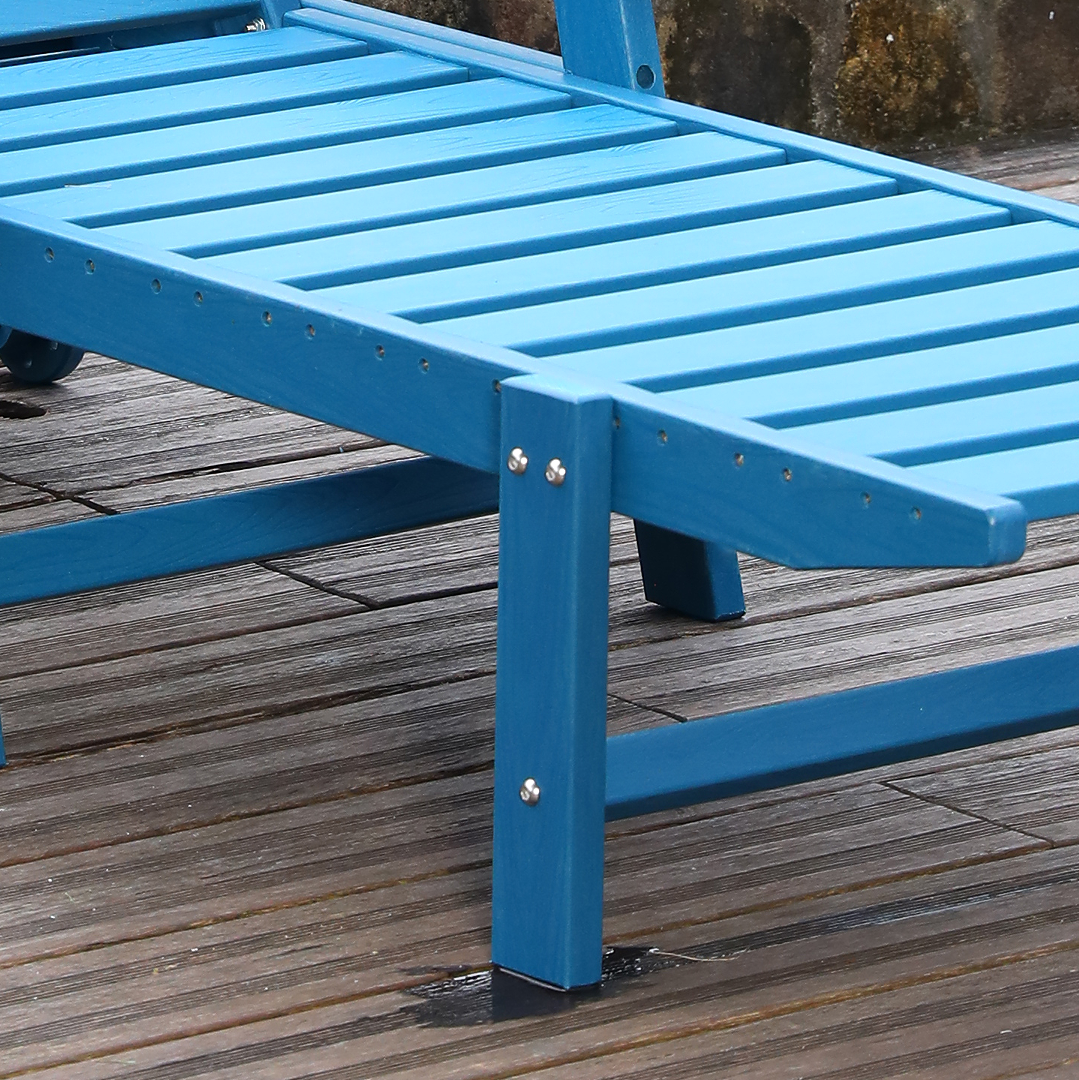 HDPE Chaise Lounge Chair outdoor with adjustable backrest in blue by HouseOfZazla on Tampa Home & Garden Store