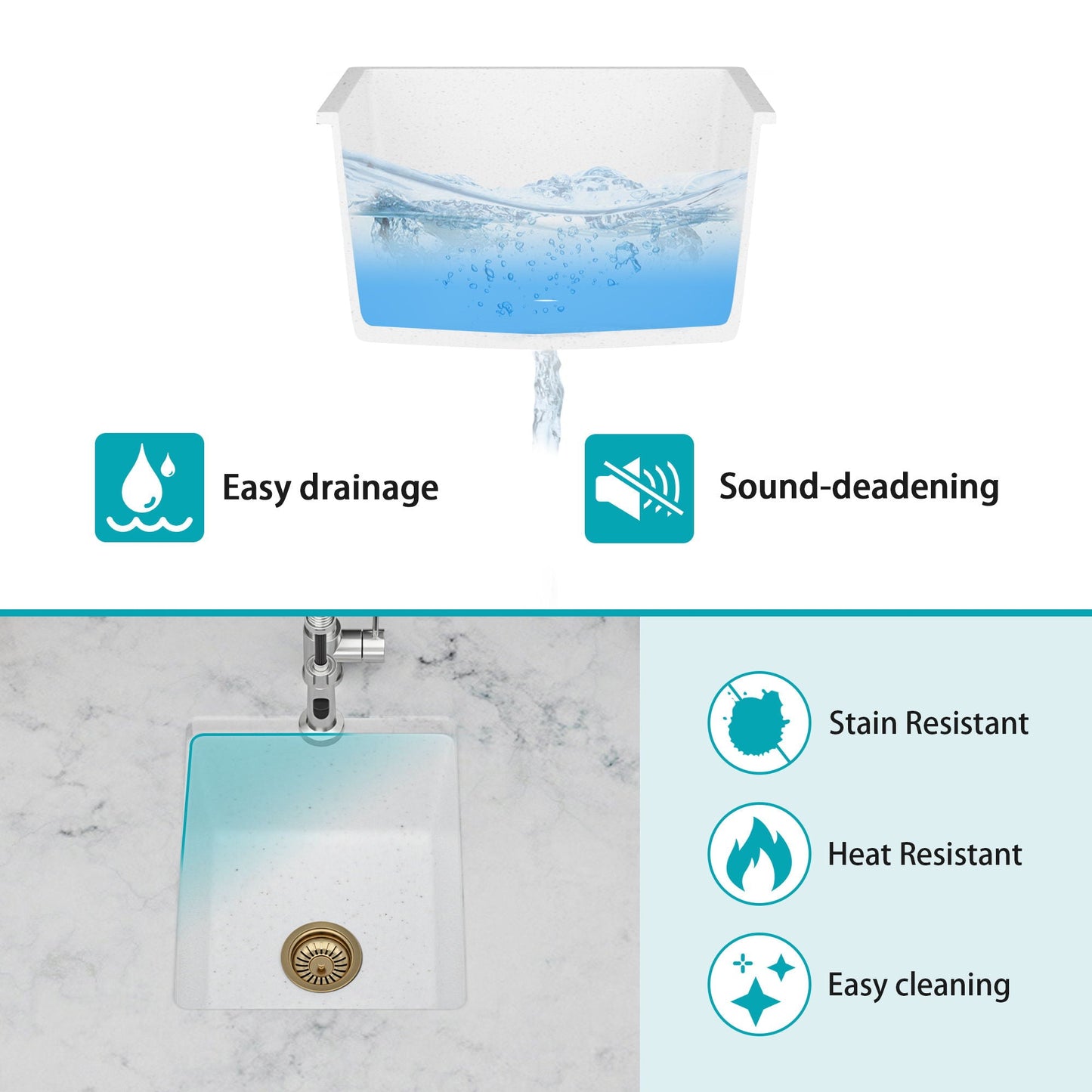 Quartz and Composite Undermount Kitchen Sink