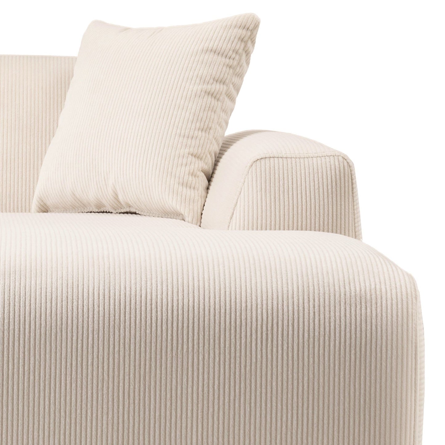 Mar high-quality stationary sectional sofa cushions in beige corduroy fabric on Tampa Home & Garden Store