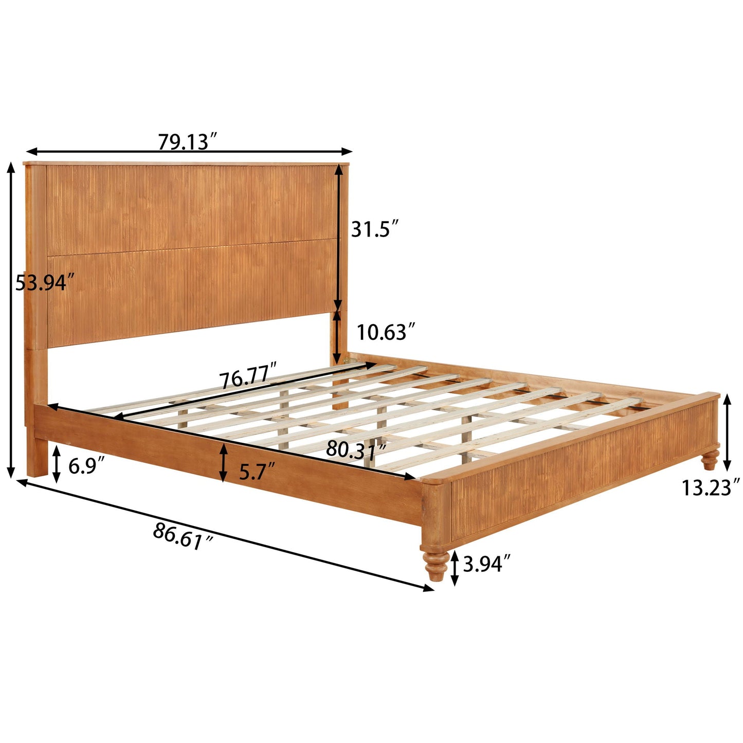 Solid Wood Platform Bed and the Tall Headboard