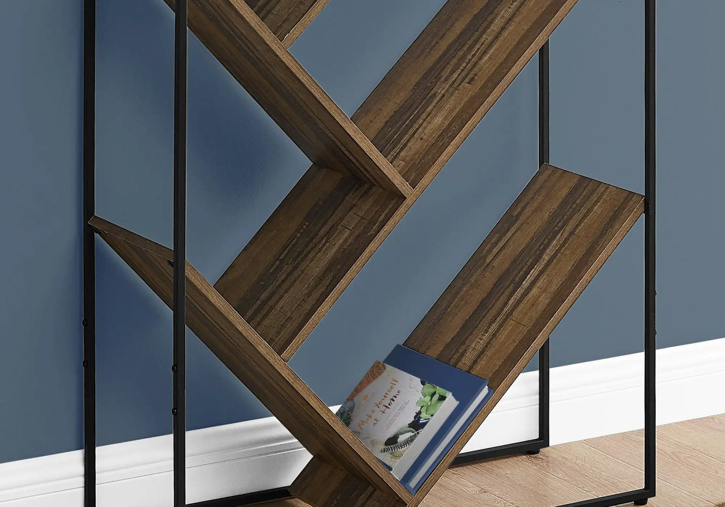 Etageres 3-tier wood slat shelf with black metal frame Unique Piece Furniture on Tampa Home & Garden Store