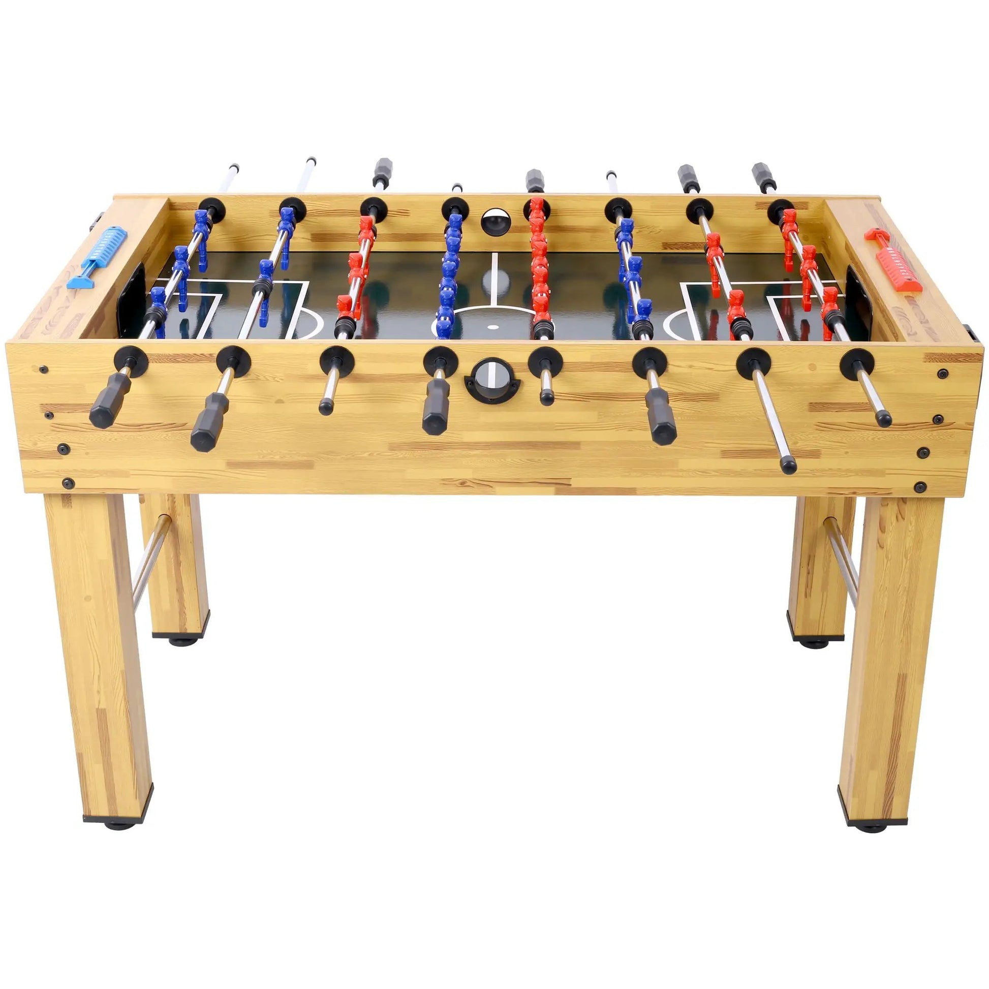 Hurricane Foosball Table by Unique Piece Furniture Wooden frame with red and blue players on Tampa Home & Garden Store