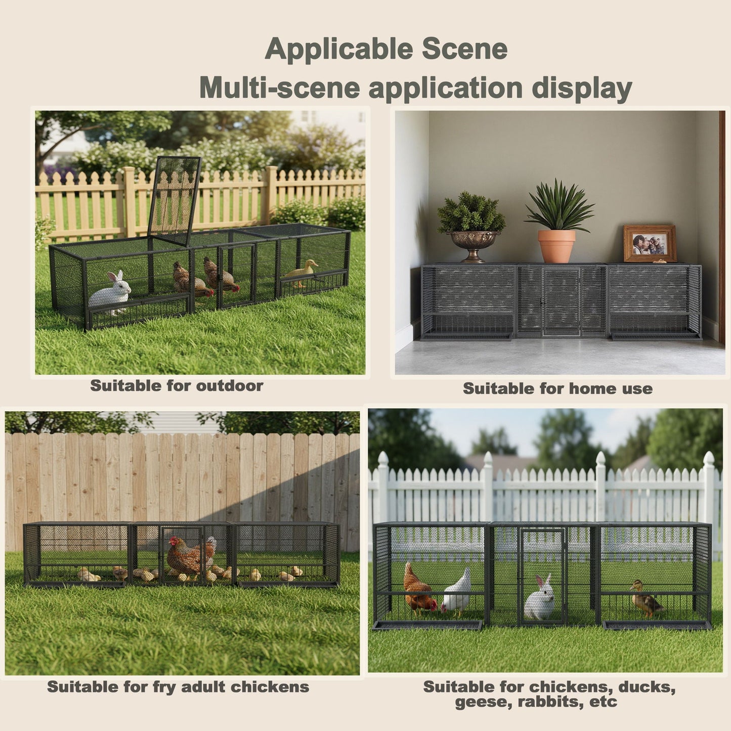 HouseOfZazla thickened chicken coop outdoor cage, black/silver, bird cages & stands on Tampa Home & Garden Store