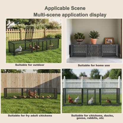HouseOfZazla thickened chicken coop outdoor cage, black/silver, bird cages & stands on Tampa Home & Garden Store
