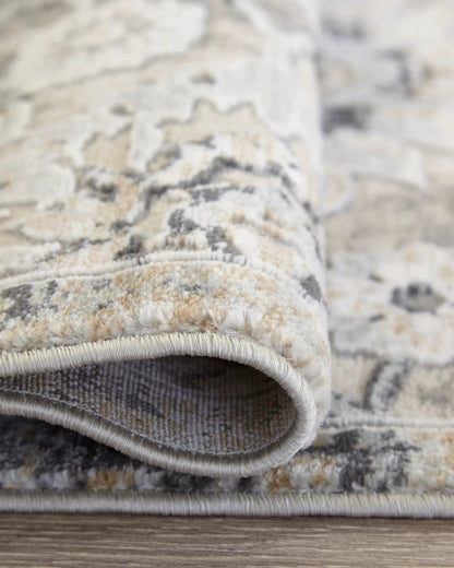 Kilkenny Rug beige ivory tones with abstract pattern, plush pile by Unique Piece Furniture on Tampa Home & Garden Store