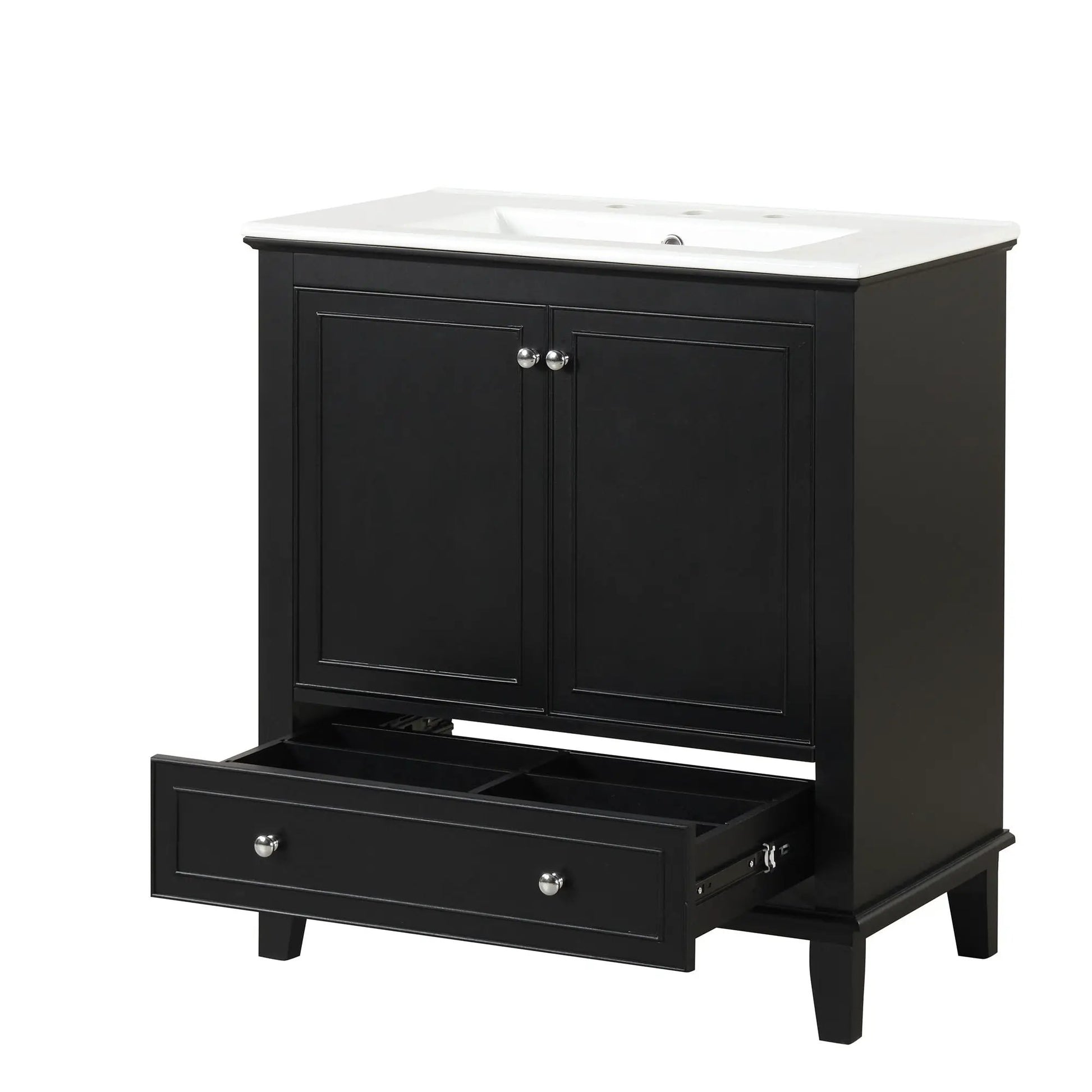 Bathroom vanity with sink 30in black multifunctional, doors and drawer, Unique Piece Furniture on Tampa Home & Garden Store