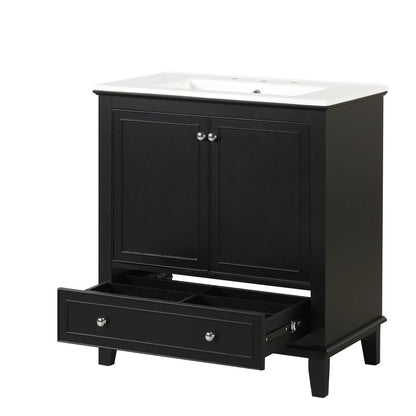 Bathroom vanity with sink 30in black multifunctional, doors and drawer, Unique Piece Furniture on Tampa Home & Garden Store
