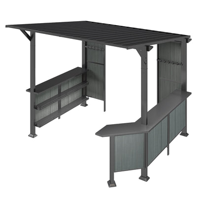 9ft By 10ft Hardtop Grill Gazebo with Shelves