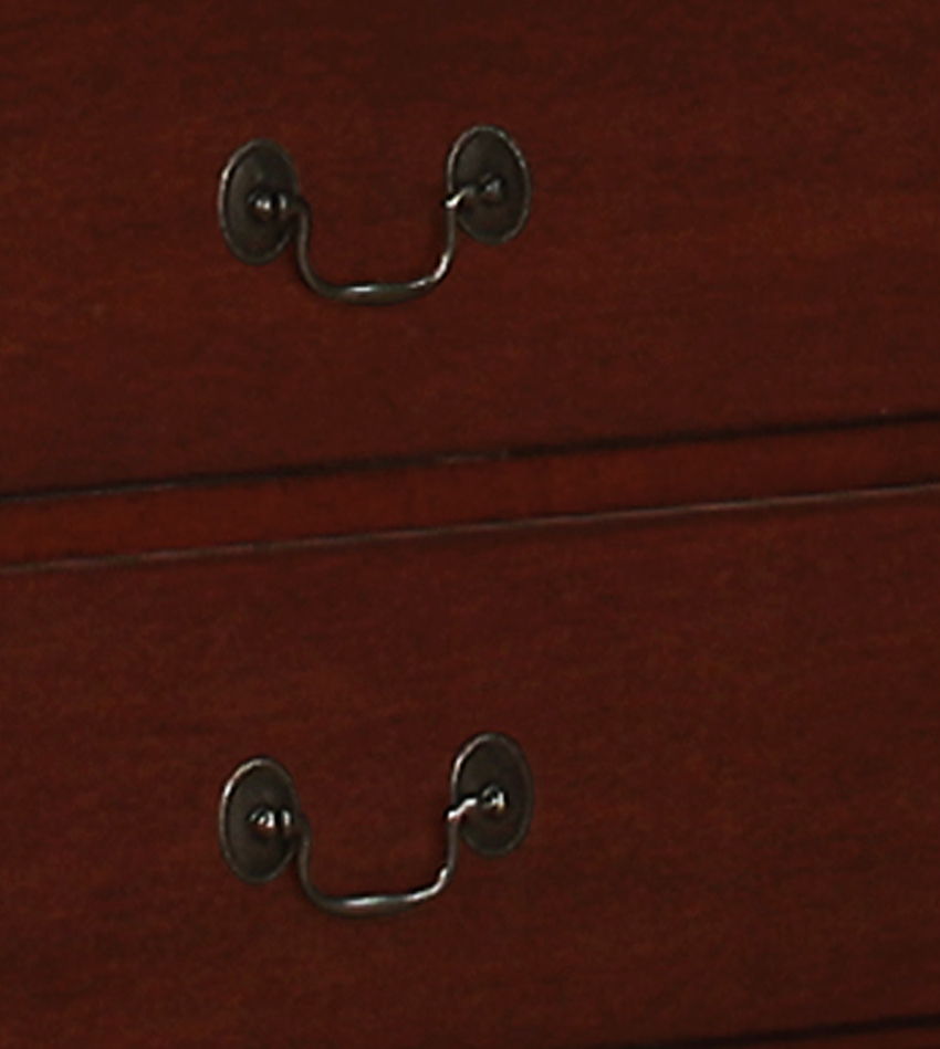 Traditional armoire with hanging bar, dark wood, two drawers with black metal pulls on Tampa Home & Garden Store
