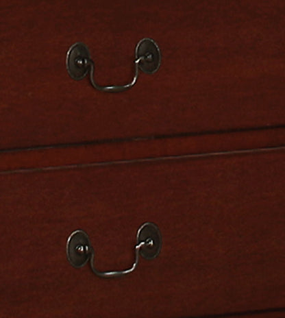 Traditional armoire with hanging bar, dark wood, two drawers with black metal pulls on Tampa Home & Garden Store