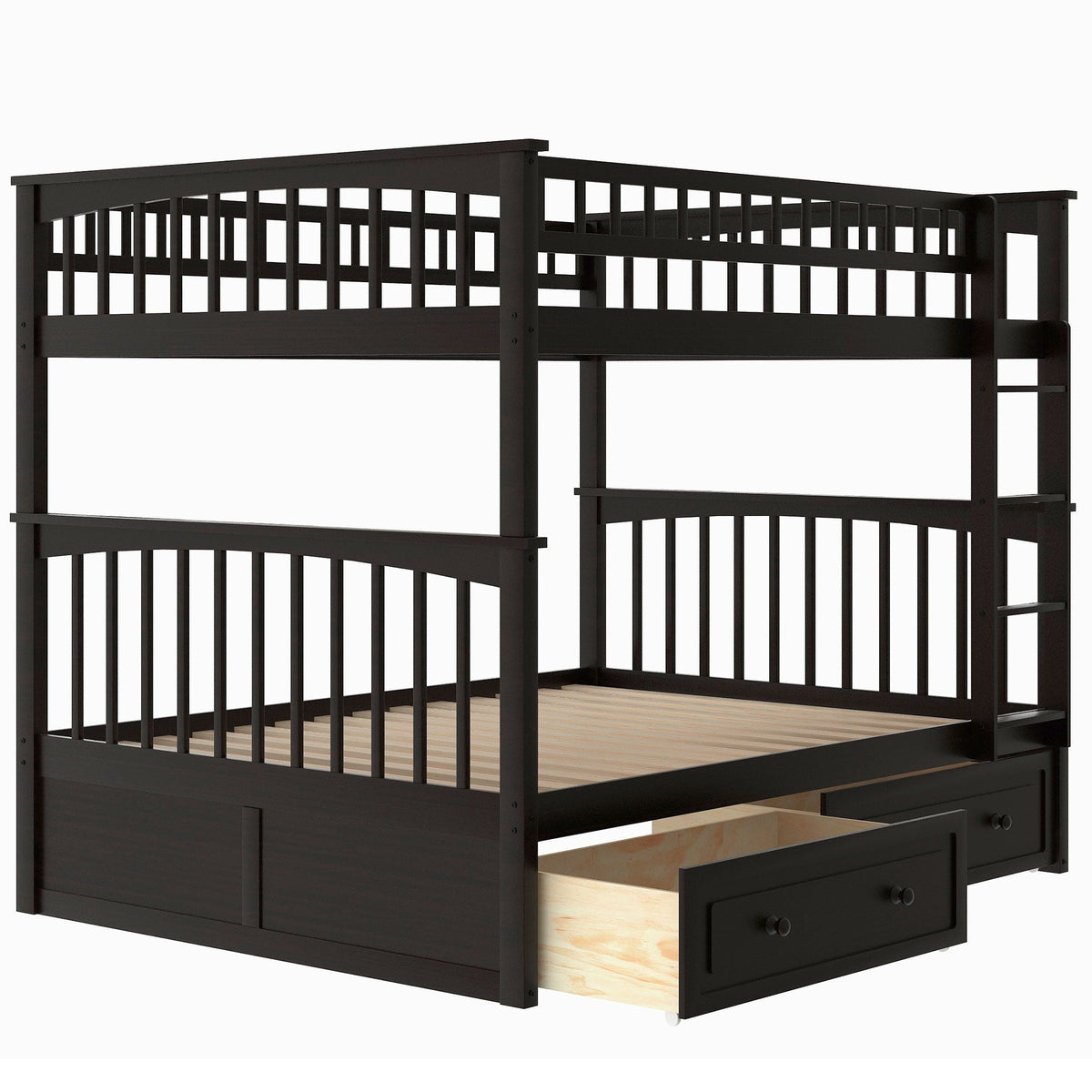 Bunk bed with drawers, black espresso finish, HouseOfZazla bunk bed on Tampa Home & Garden Store