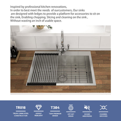 Topmount Brushed Stainless Steel Kitchen Sink