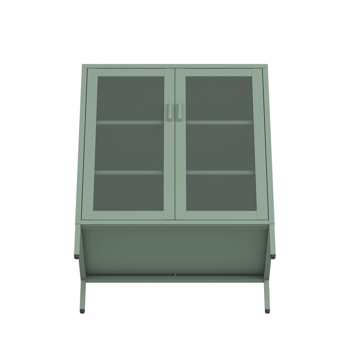 Metal accent cabinet by HouseOfZazla with adjustable shelves, green finish on Tampa Home & Garden Store