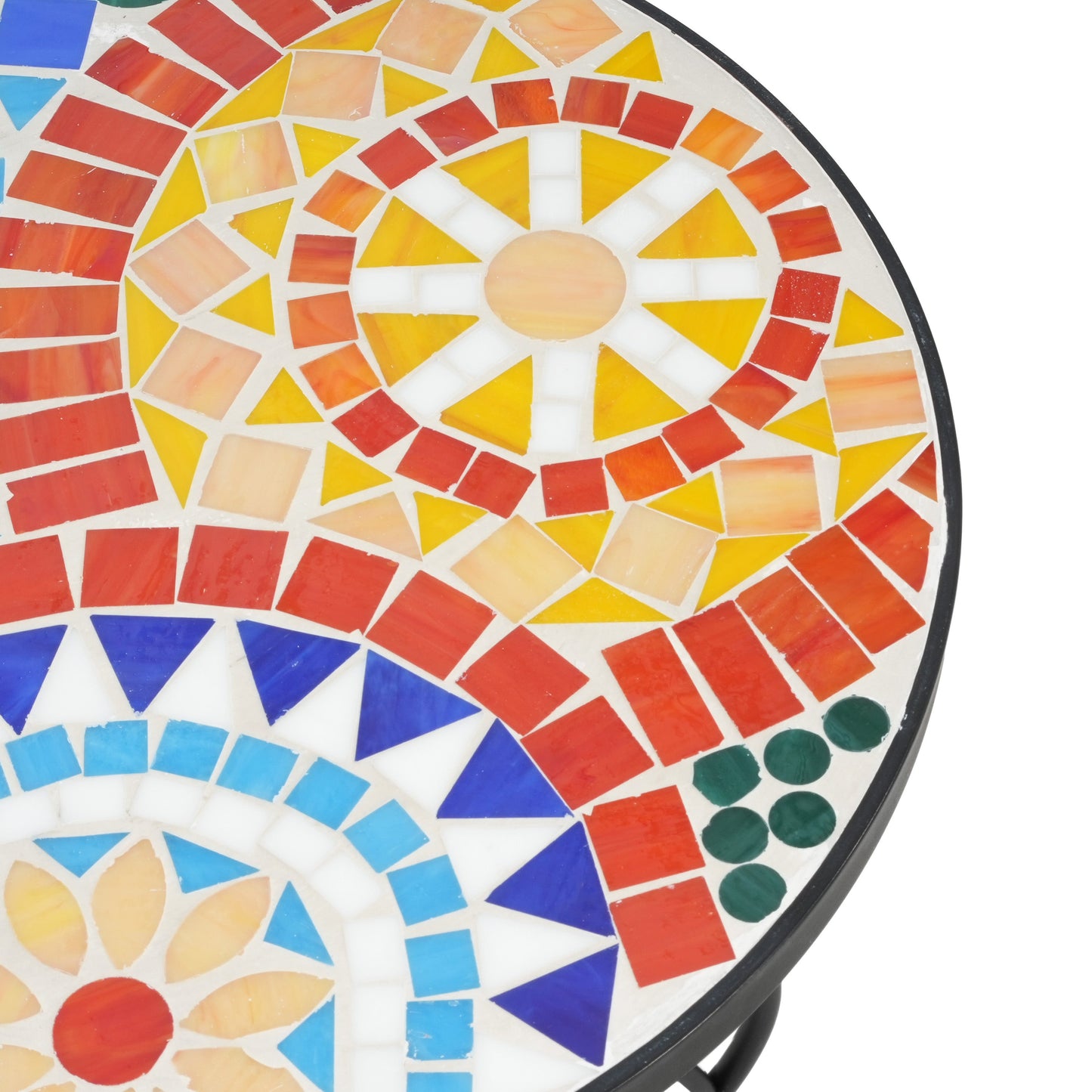 Colorful and Floral Ceramic Outdoor Side Table