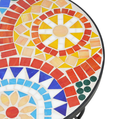 Colorful and Floral Ceramic Outdoor Side Table