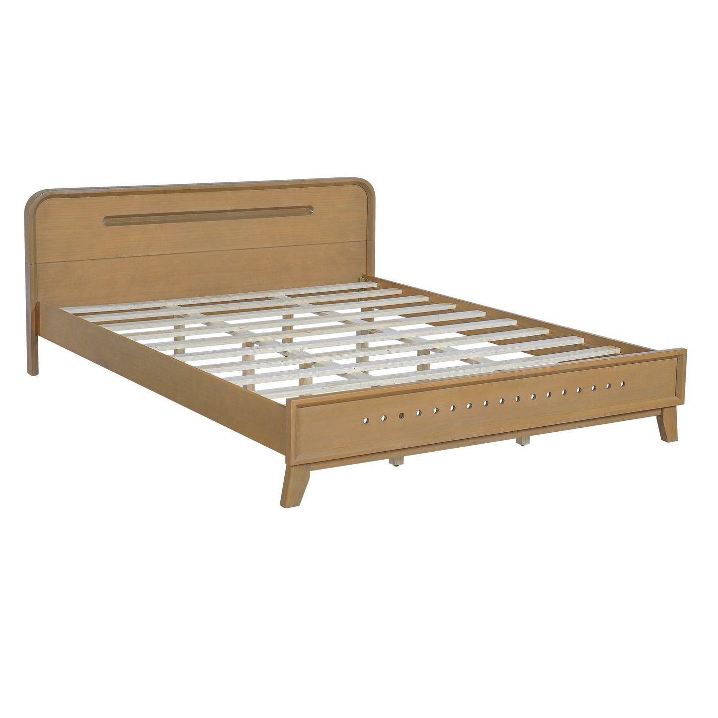 Pine Solid Wood Queen Bed and Rustic Yellow