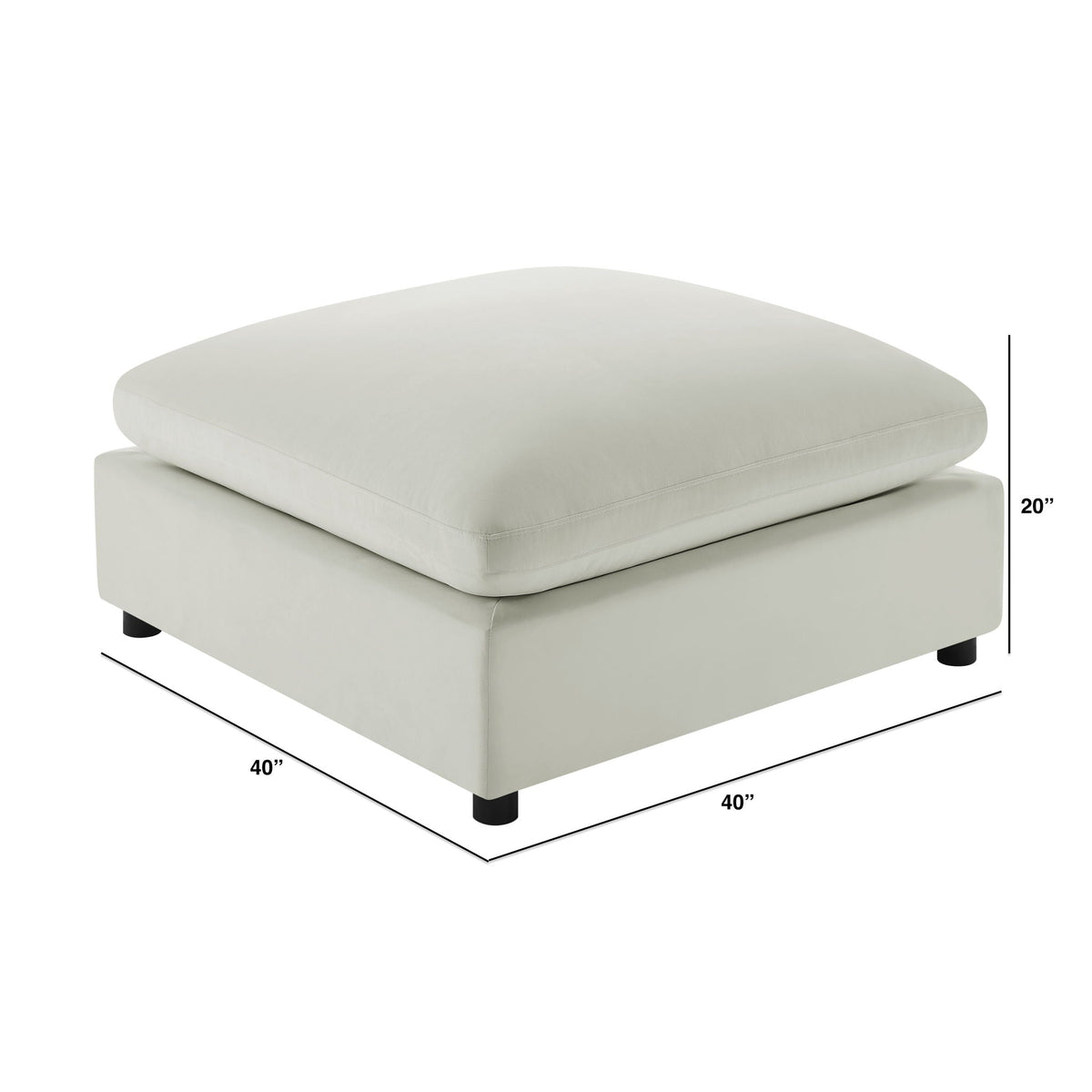 Caylie Upholstered Ottoman with Removable Covers beige, square 40x40x20in by HouseOfZazla on Tampa Home & Garden Store