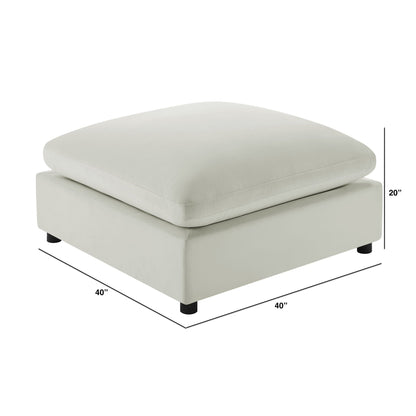 Caylie Upholstered Ottoman with Removable Covers beige, square 40x40x20in by HouseOfZazla on Tampa Home & Garden Store