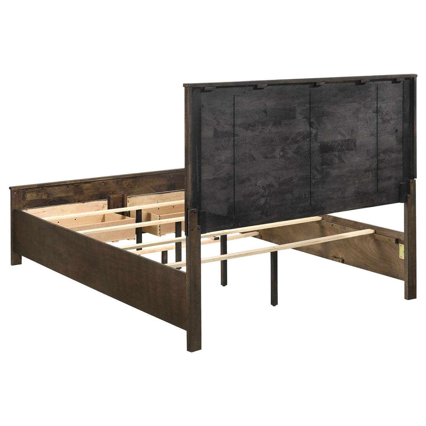 Queen storage bed with platform design in dark brown wood and drawer storage on Tampa Home & Garden Store