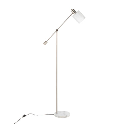 Marcel contemporary glam floor lamp with marble base and adjustable brushed-nickel arms on Tampa Home & Garden Store