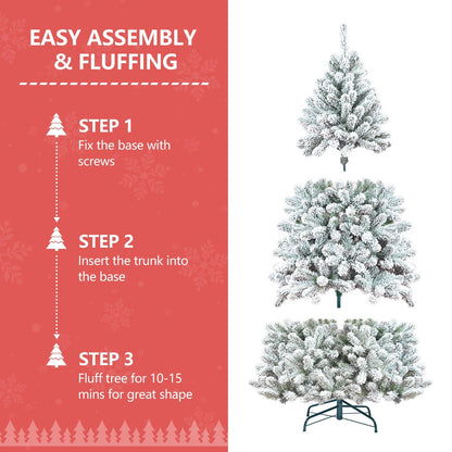 4ft flocked Christmas tree with pine cones and snowy PVC design by HouseOfZazla, easy assembly on Tampa Home & Garden Store