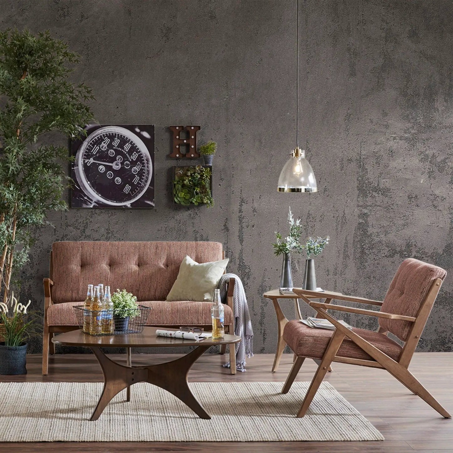 Lounge Chair Tufted Upholstery and Solid Frame